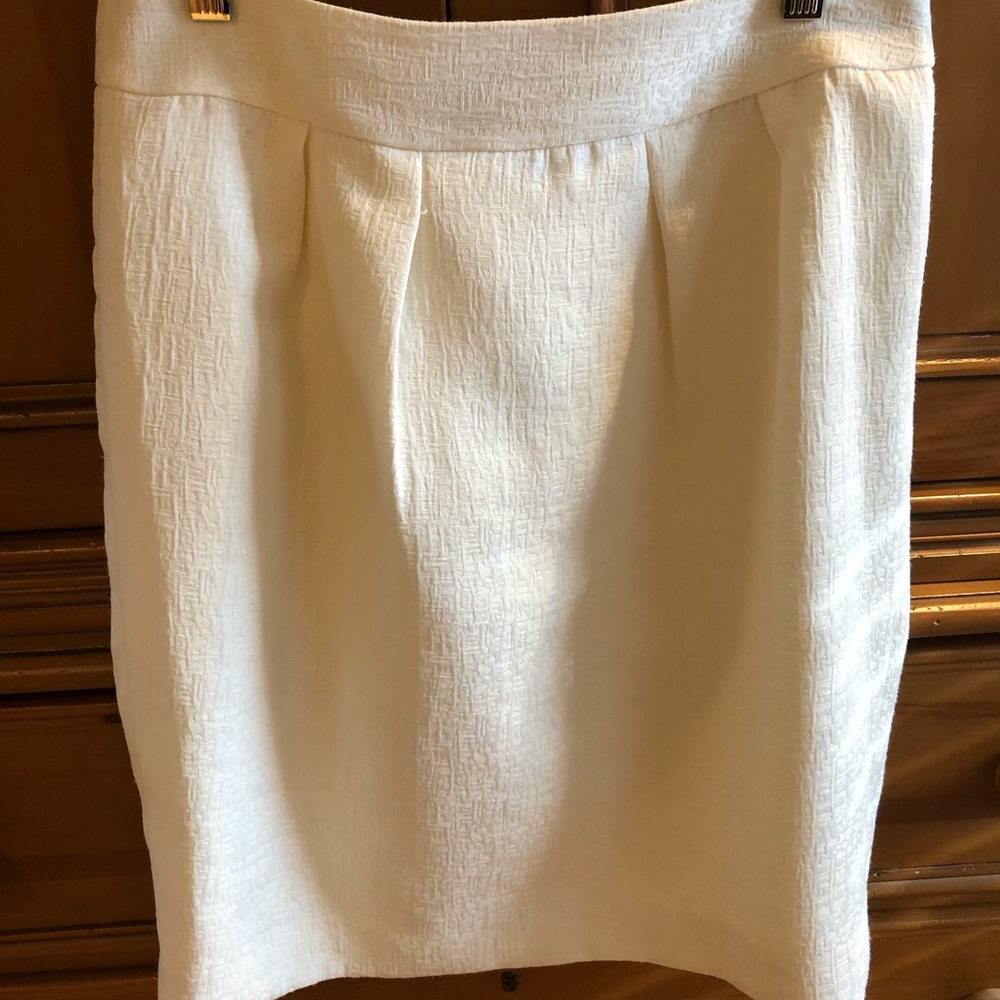 Banana Republic Cream, Jacquard Knee-length Skirt